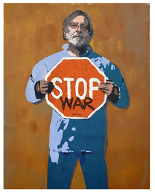 TvBoy Stop war, 2021 Tecnica mista su tela, 90x70 cm Pop House Gallery