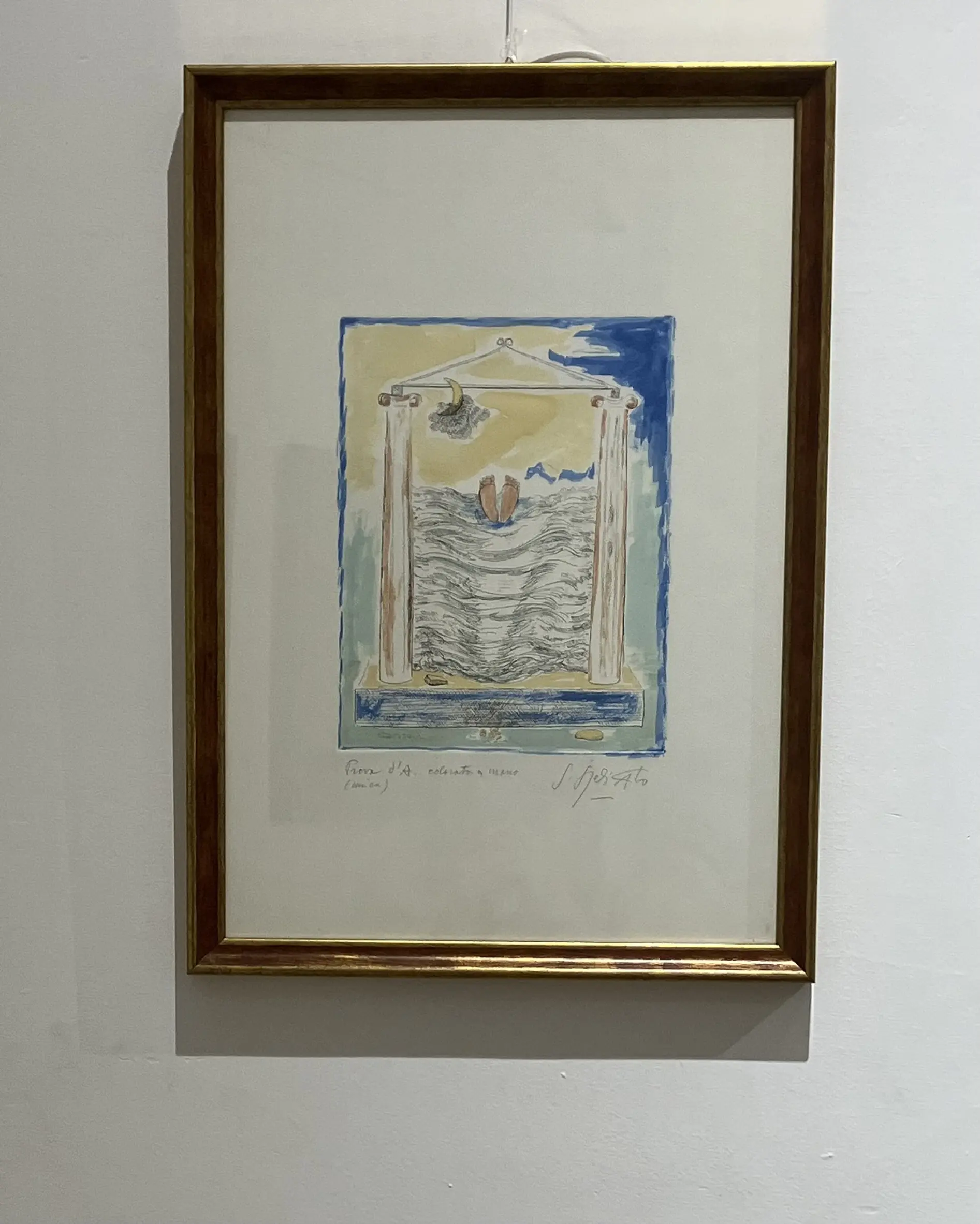 Salvatore Spedicato, NASCITA DI VENERE, 1988, acquaforte colorata a mano, cm 25,5 20