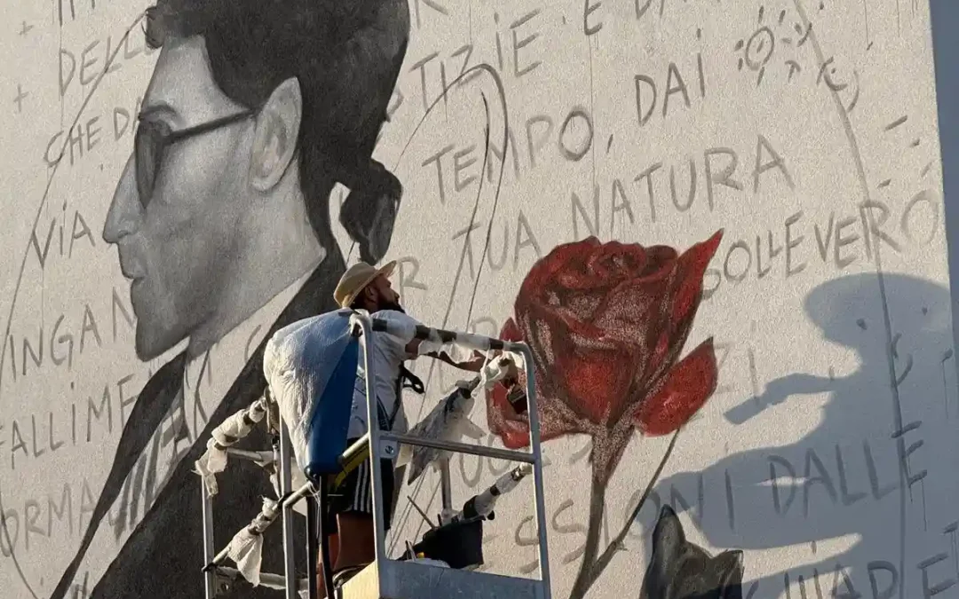 il murale di Franco Battiato a Nardò, opera di Gabriele Quarta Kabo