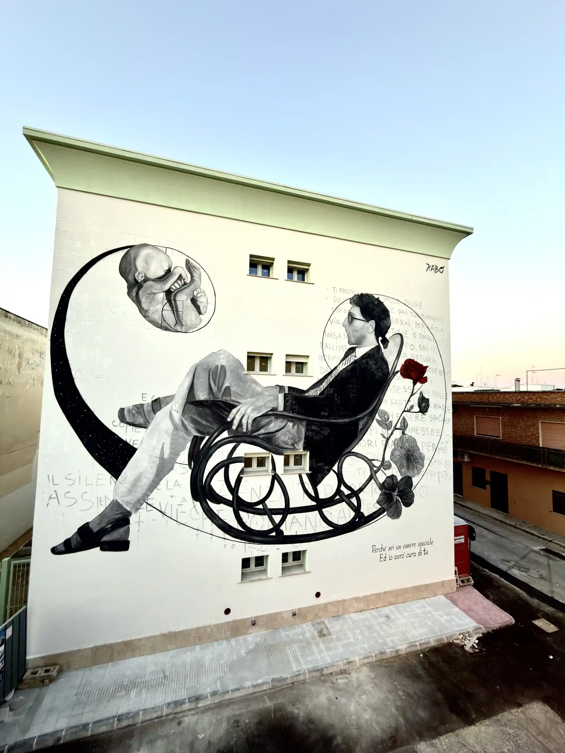 il murale di Franco Battiato a Nardò, opera di Gabriele Quarta Kabo